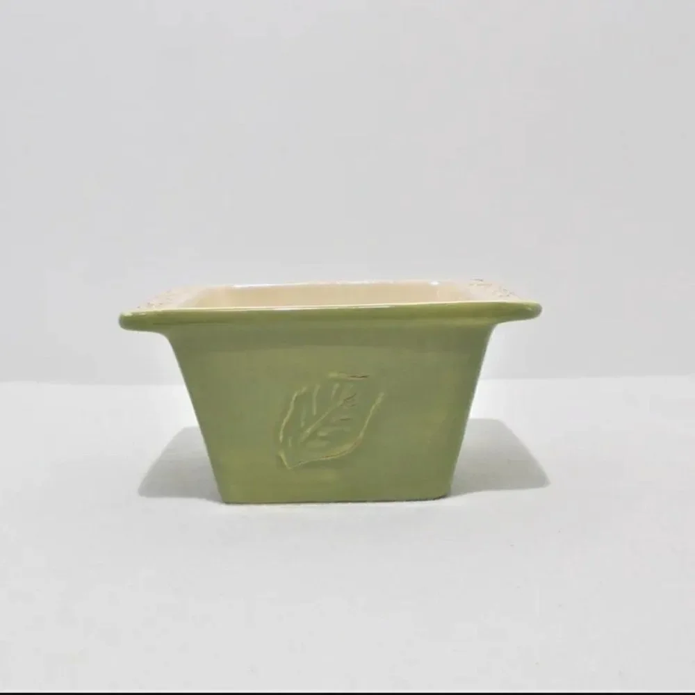 Tastefully Simple HOST COLLECTION Green Square DIP BOWL / OVEN BAKING DISH